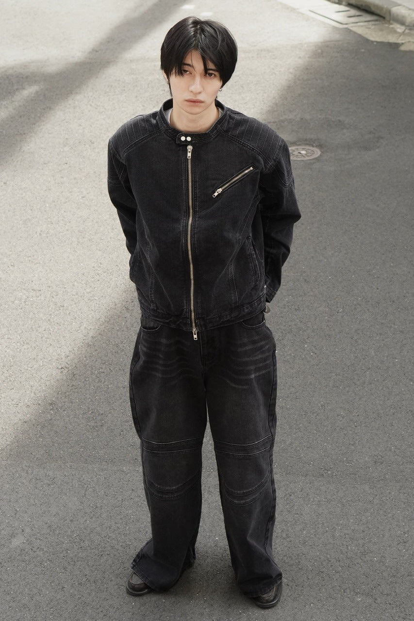 東京店WEB限定受注制【Chikashitsu +】biker denim pants