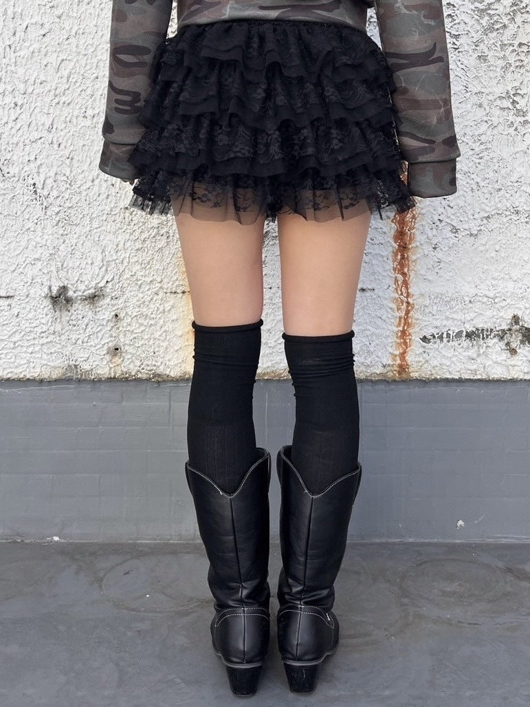 受注制【Never mind the XU】cancan lace mini skirt (2color)