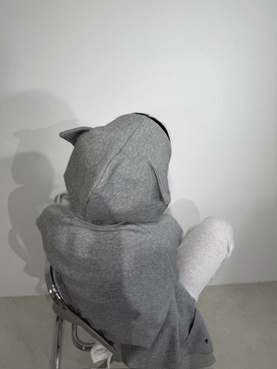 国際配送【Nerd out XU】neko!! Zip hoodie (2color) / 【ナードアウトエックスユー】キャットプリント猫耳ジップフーディ