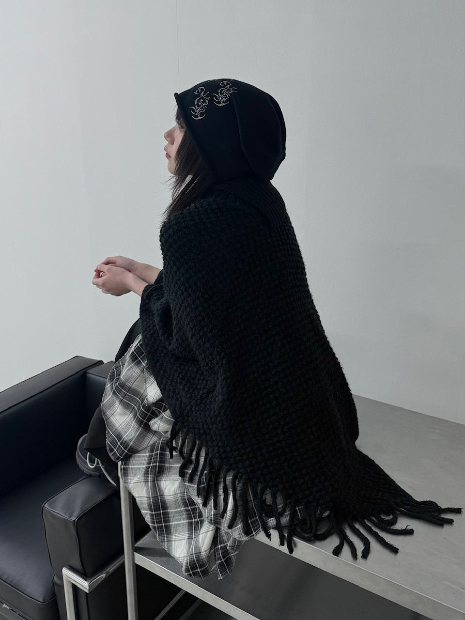 国際配送【Nerd out XU】high neck poncho (2color)