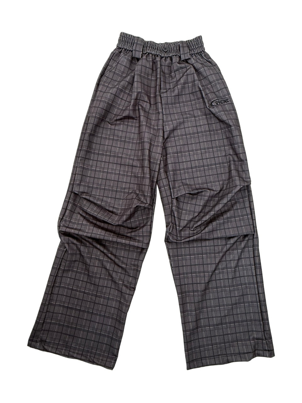 国際配送【Nerd out XU】check tuck wide pants