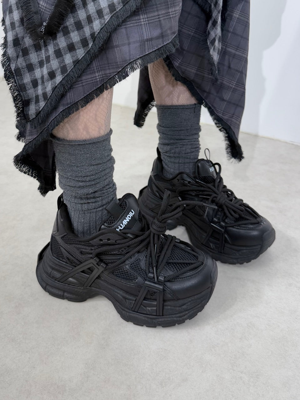 国際配送【Nerd out XU】thick sole daddy shoes (2color)