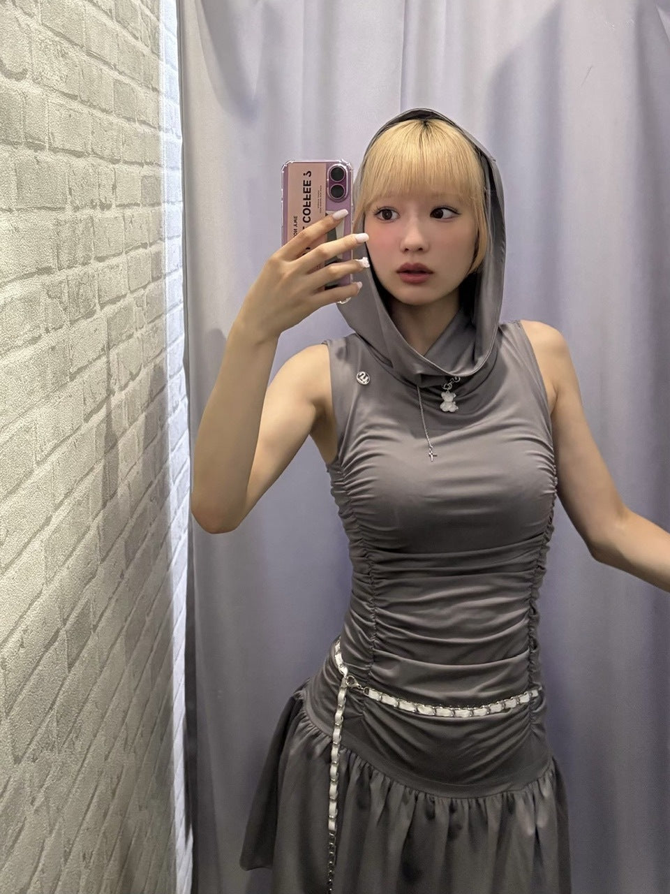 受注制【Never mind the XU】leather waist chain (2color)