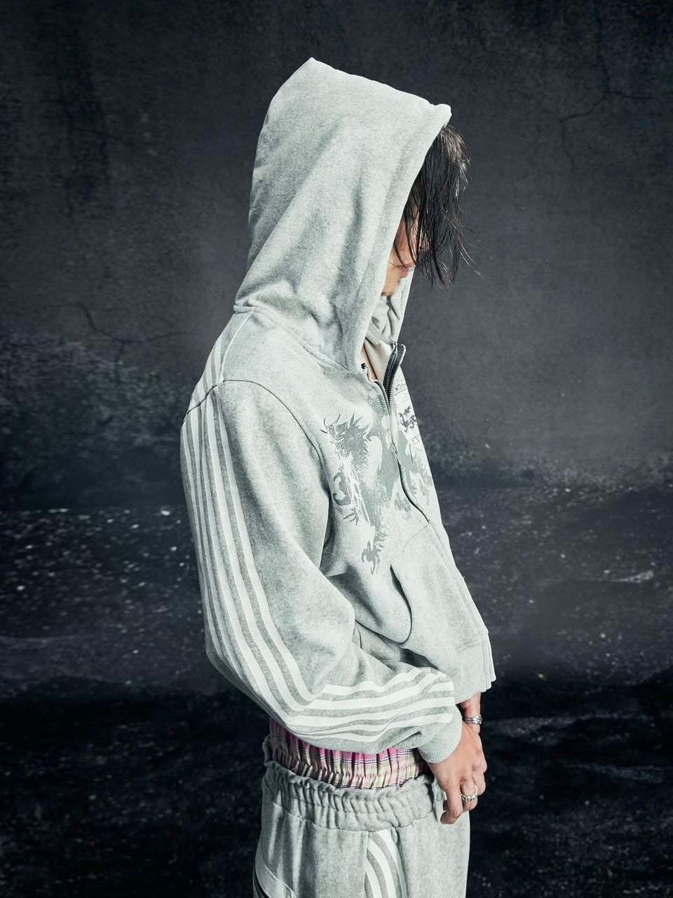 【Cozy world Wide】ROYAL KNIGHT CLUB WAXED - HOODZIP