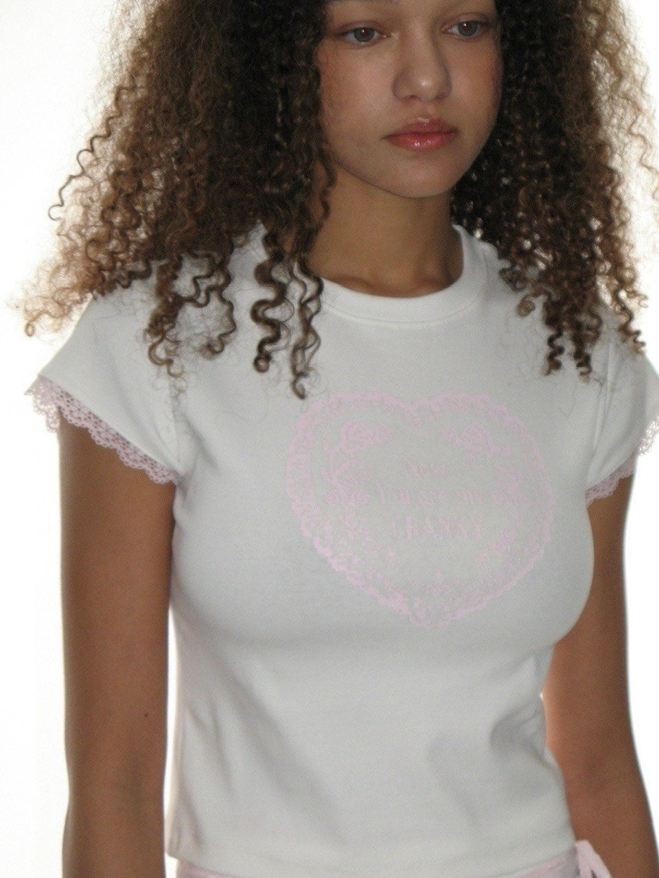 【CRANK】LACE HEART PRINTING TOP
