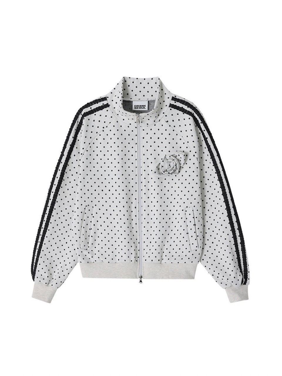 【CRANK】ROSE DOT TRACK JACKET / 【クランク】ローズドットダブルジップトラックジャケット