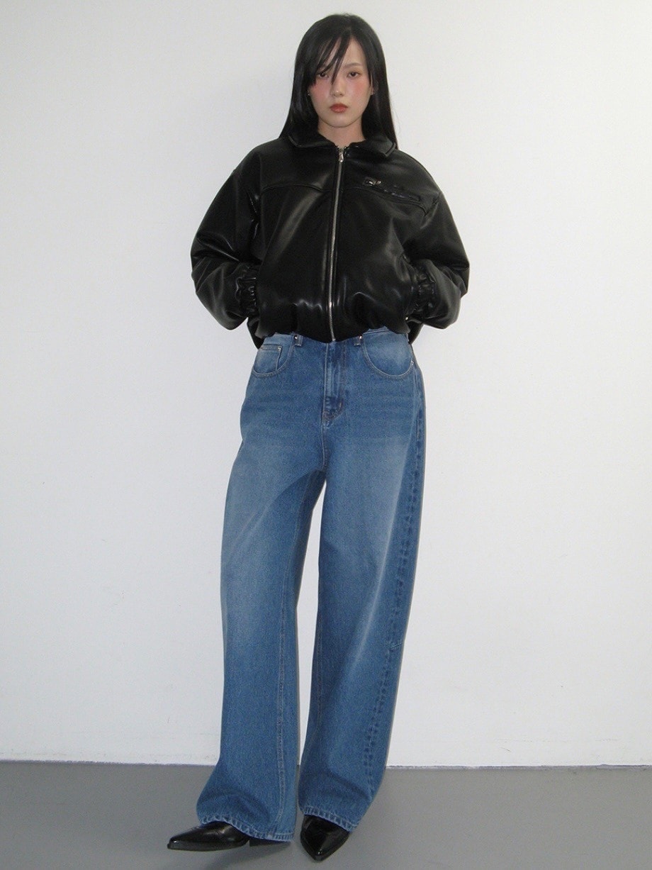 【CRANK】STUD WIDE JEANS