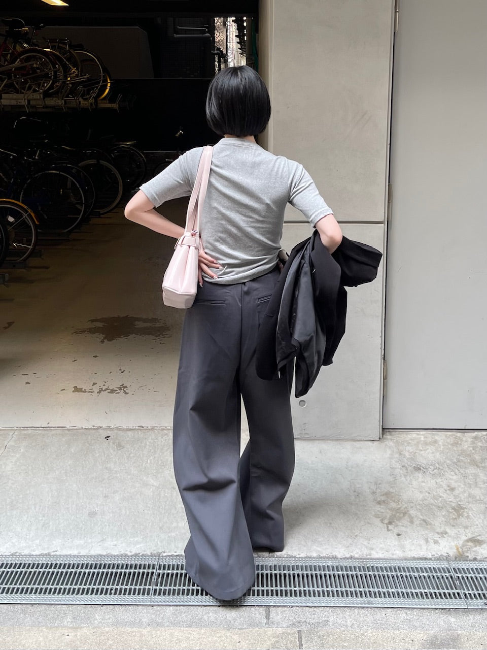 受注制【Chikashitsu +】side design wide slacks (2color)