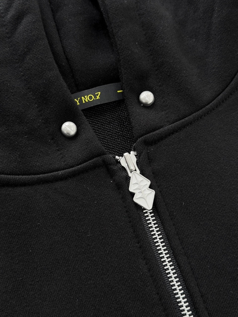 【HOLY NUMBER 7】OVERFIT HIP HOP MOVE CUBIC LETTERING HOODIE ZIP-UP
