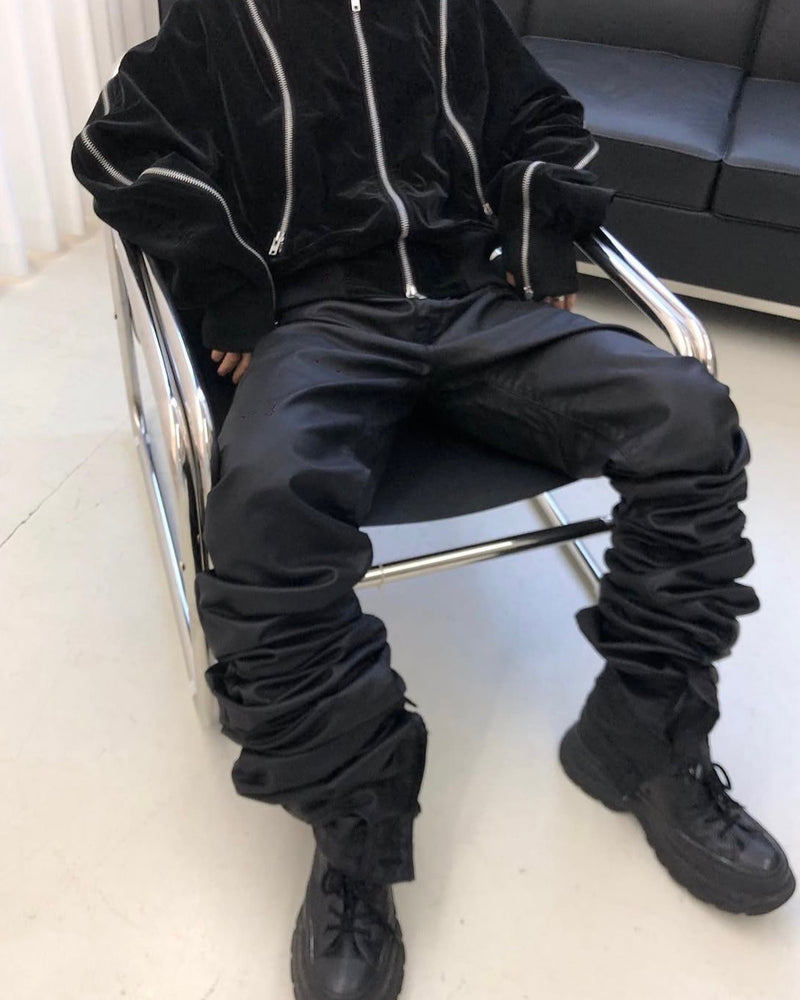 【SURGERY】surgery long length double jeans (coated black)