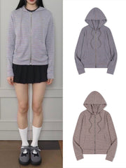 【Uglyshadow】US STRIPED HOOD ZIP UP