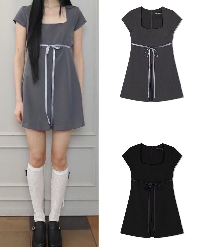 【Uglyshadow】SQUARE RIBBON DRESS