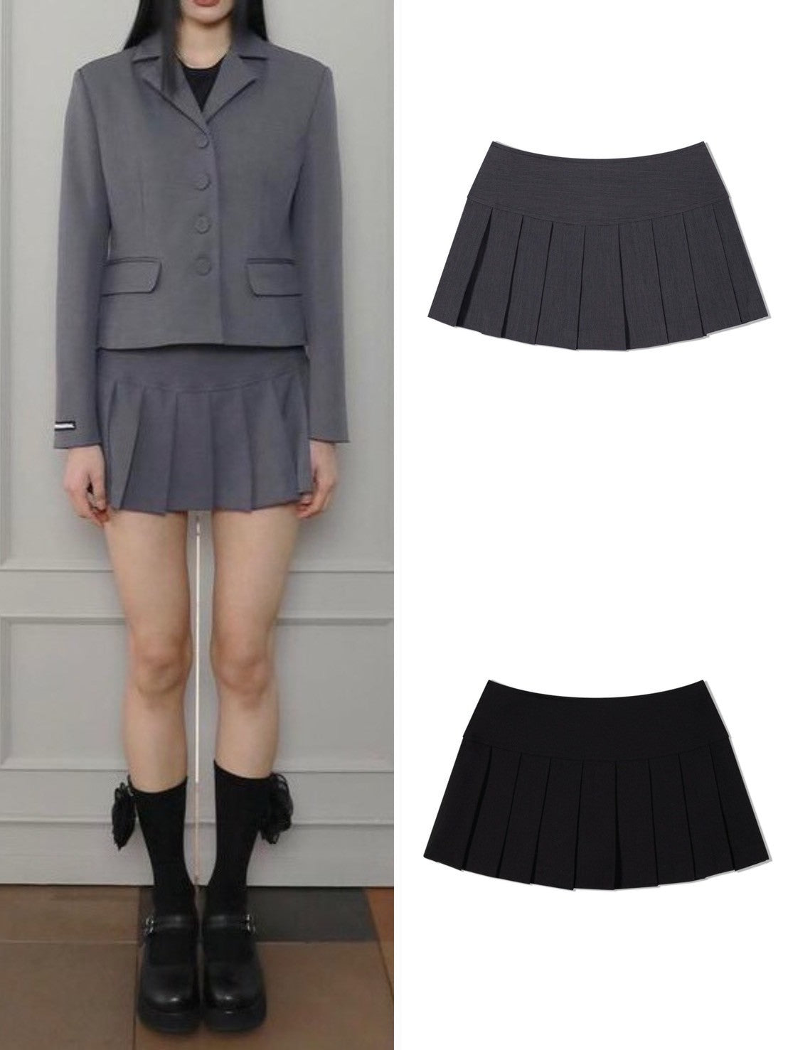 【Uglyshadow】BURTON MINI PLEATS SKIRT