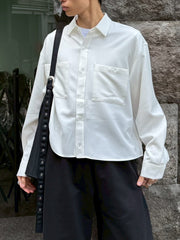 受注制【Chikashitsu +】cropped long sleeve shirt (3color)