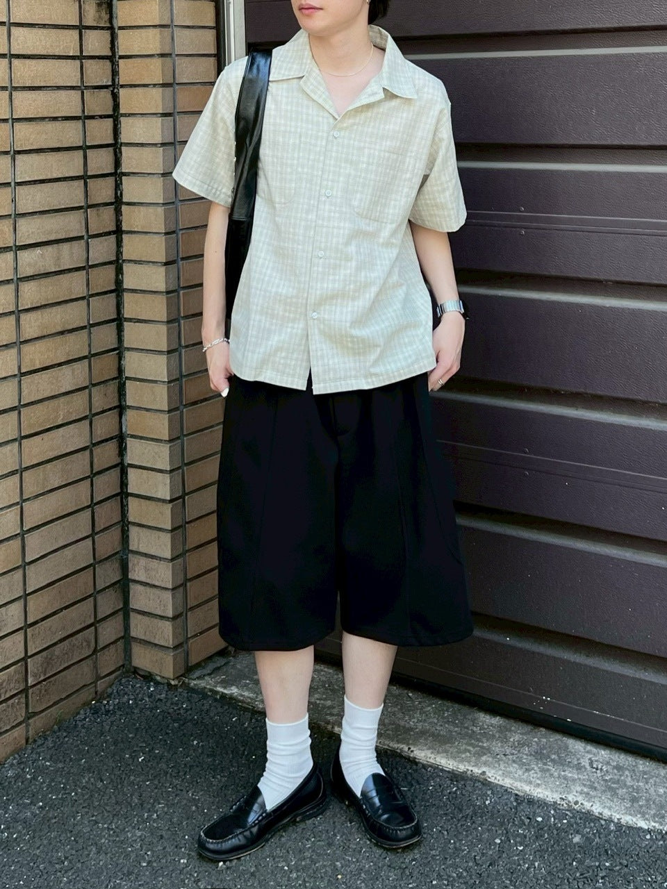 【Chikashitsu +】stitch bermuda sweat pants (2color) / 【チカシツプラス】スティッチバミューダハーフスウェットパンツ