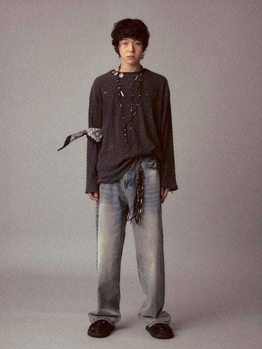 【Cord】Washed Under Cut Denim Pants