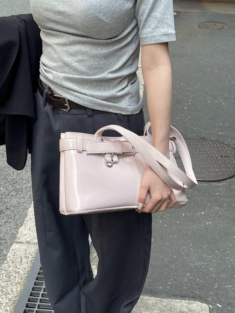 受注制【oaks】leather belt shoulder bag (3color)