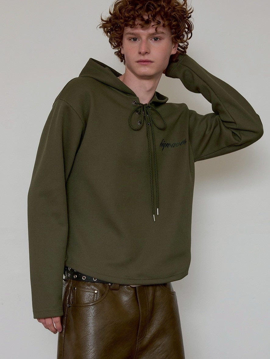 【ESC STUDIO】eyelet waffle hoodie