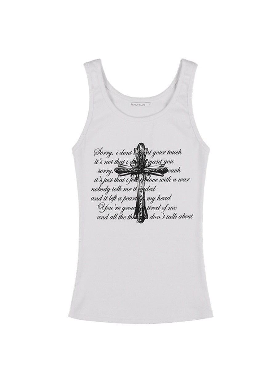 【FANCY CLUB】FRONT CROSS SLEEVELESS