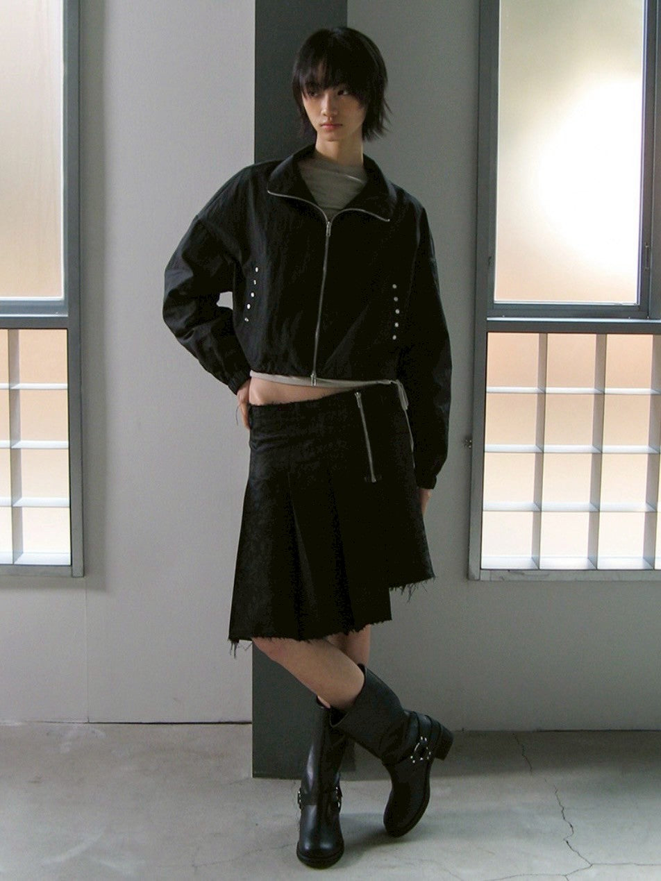 【ROCK CAKE】Jacquard Pleated Skirt