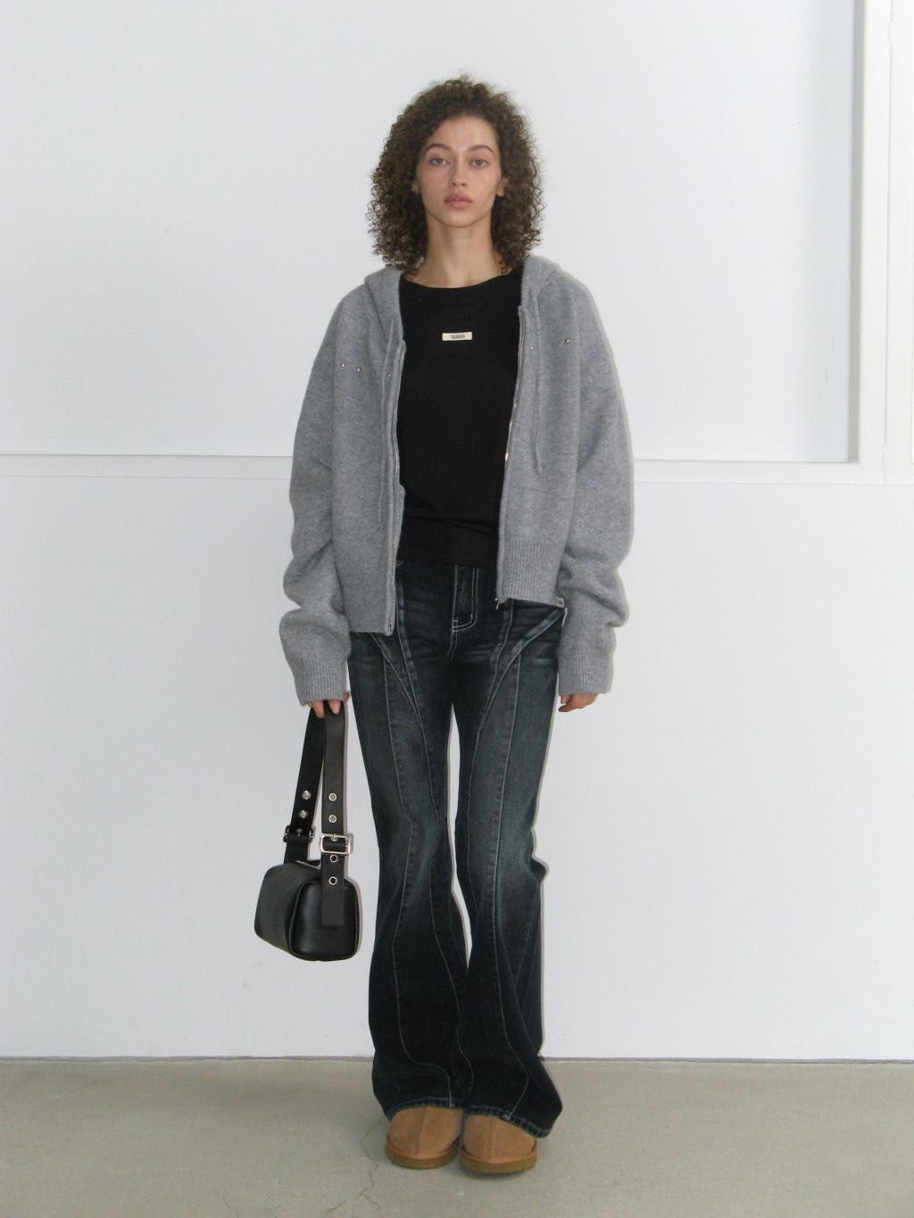 【ROCK CAKE】Square Leather Belt Shoulder Bag