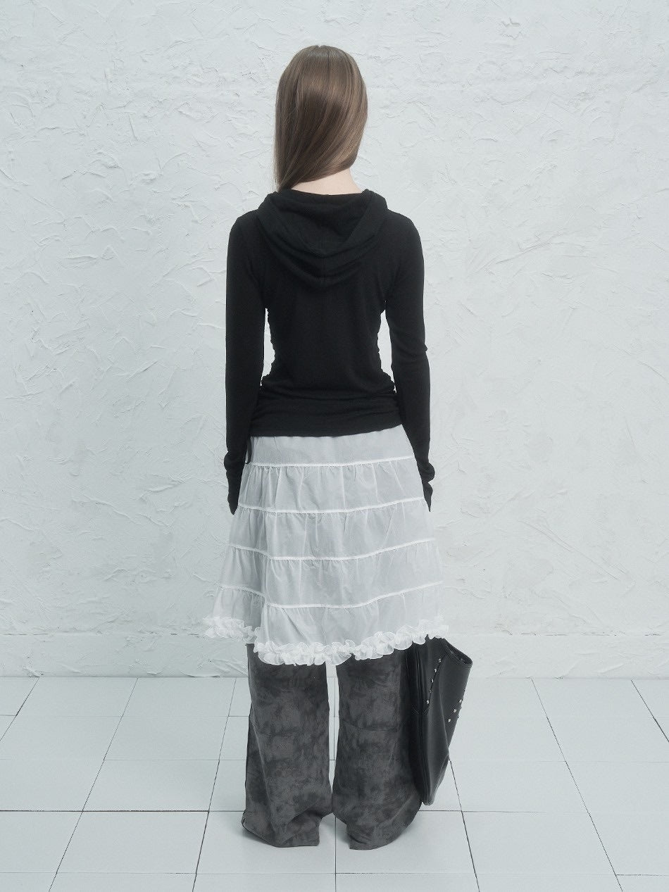 【SETUP‐EXE】RIVET BUTTON HOODIE TOP