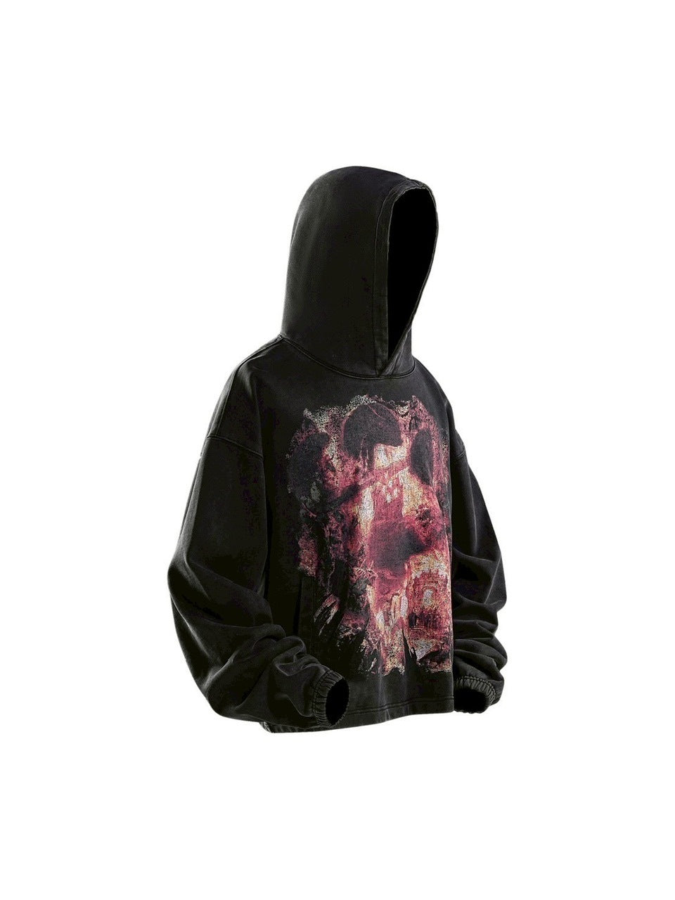【The Boy Has No Patience】NIGHT OF THE BLOOD MOON WASHED DISTRESSED GRAPHIC HOODIE