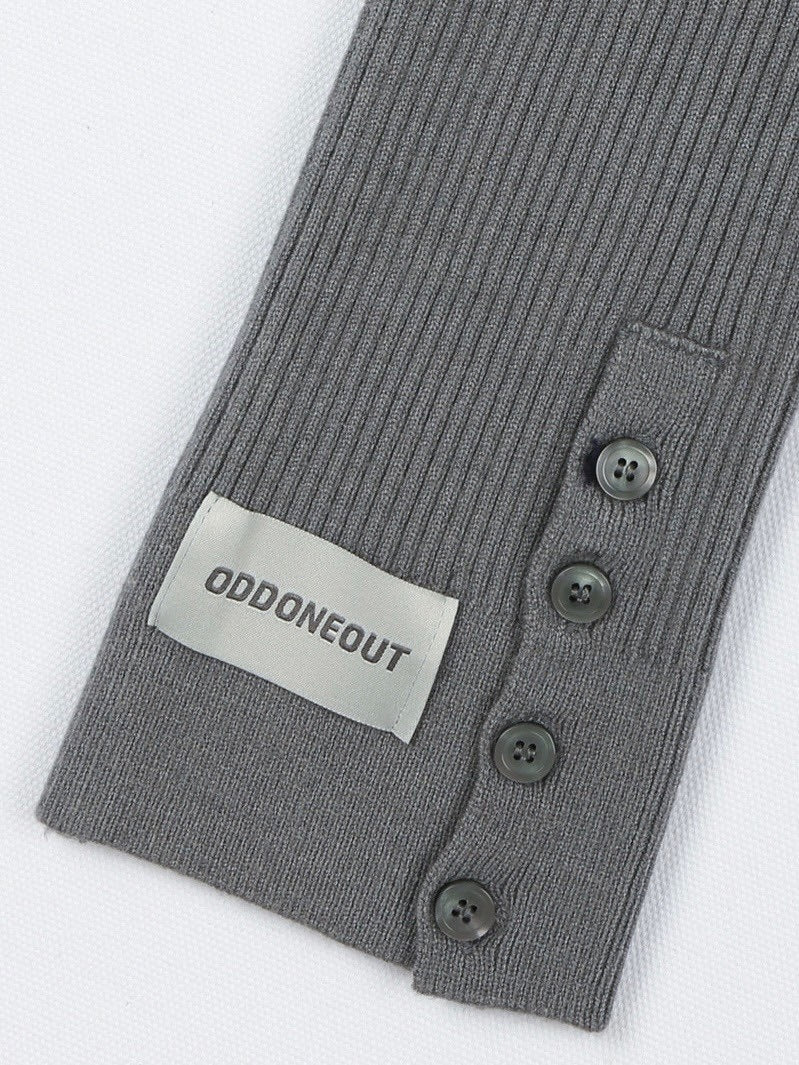 【ODDONEOUT】BUTTON SLIT KNIT LEG WARMER