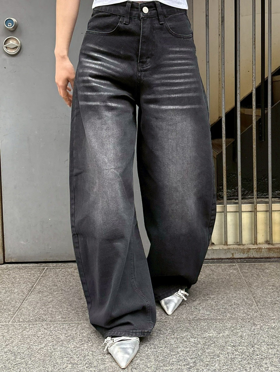 受注制【Never mind the XU】back print wide denim pants / 【ネバーマインドザエックスユー】バックプリントワイドデニムパンツ