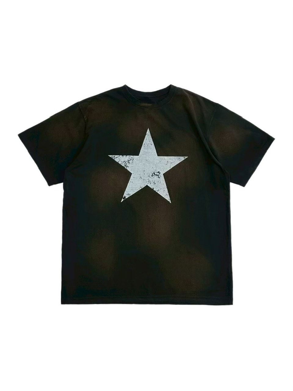 受注制【Chikashitsu +】pigment big star t-shirt (2color) / 【チカシツプラス】ピグメントビッグスタープリント半袖Tシャツ