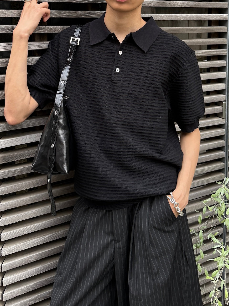 東京店WEB限定受注制【Chikashitsu +】Dry-Touch Rib Knit Polo (2color)
