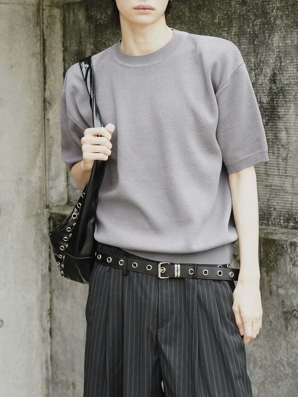 東京店WEB限定受注制【Chikashitsu +】crew neck cotton knit (3color)