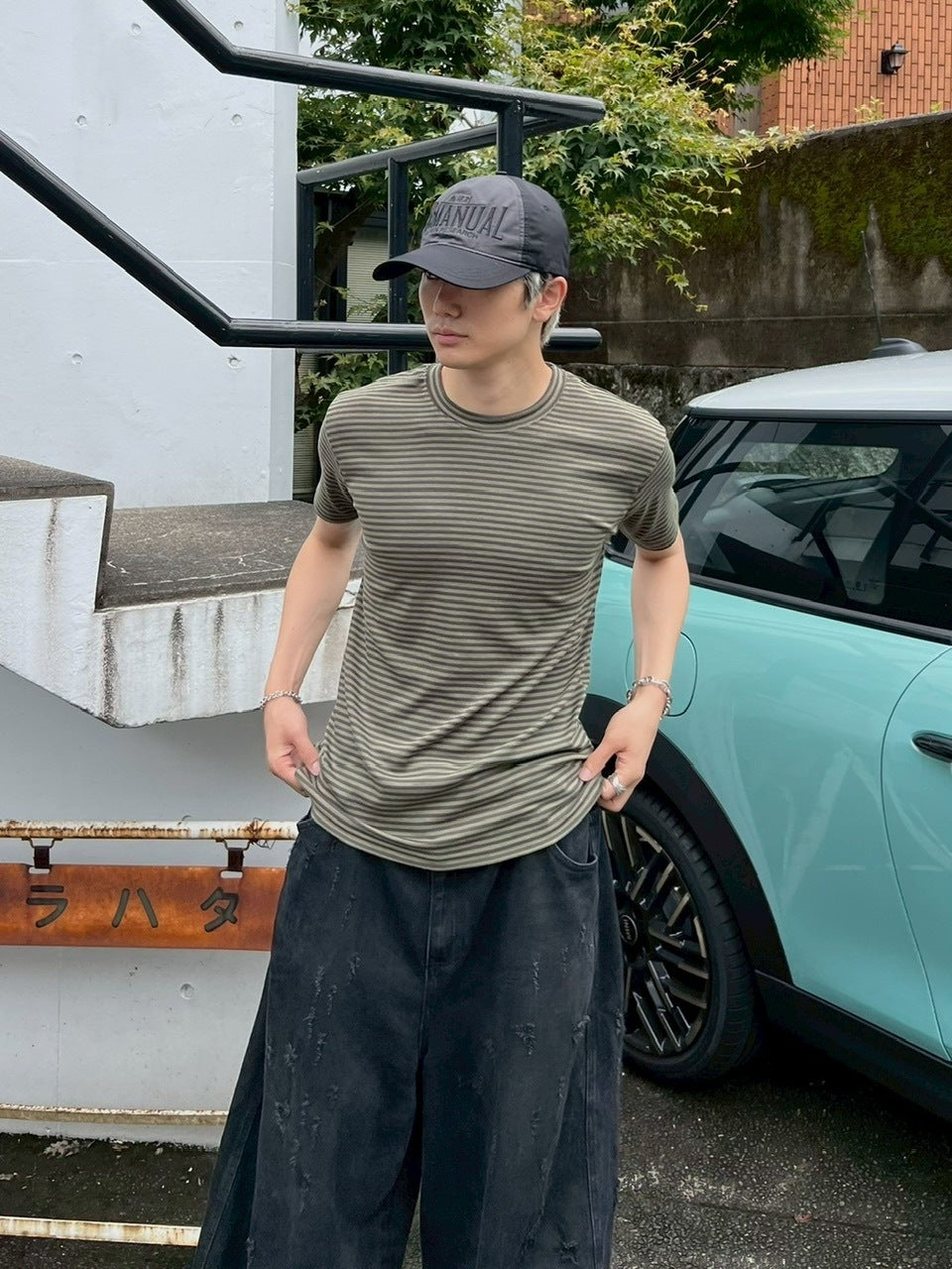 受注制【Chikashitsu +】tight fit border t-shirt (3color) / 【チカシツプラス】タイトフィットボーダー半袖Tシャツ