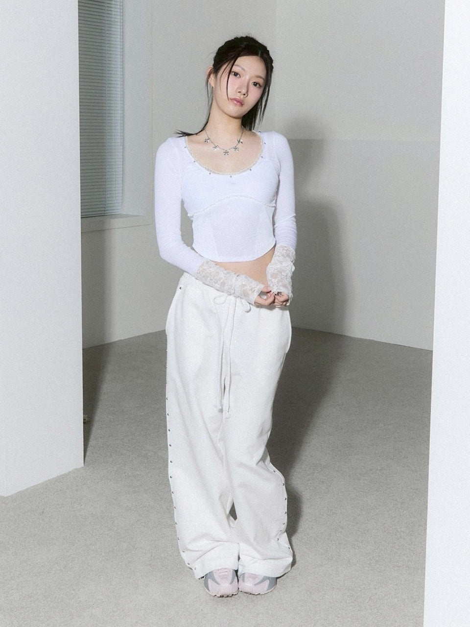 【CHERRYQUIRI】corset stud long sleeve