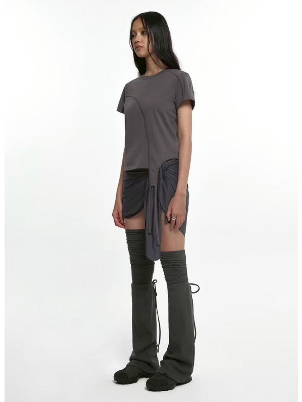 【NACHE】ASYMMETRIC LINE T-SHIRT