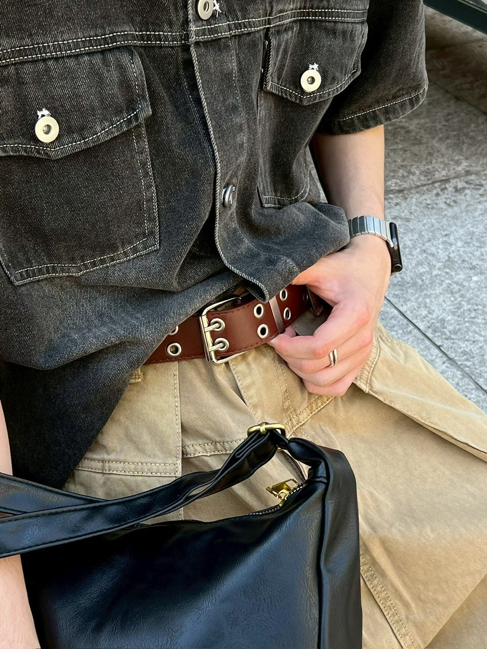 受注制【Chikashitsu +】eyelet belt (4color)