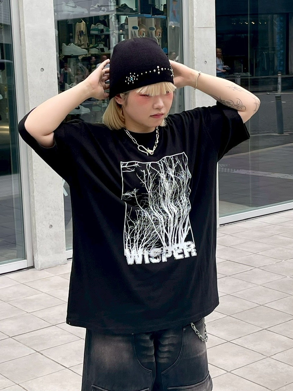 受注制【Chikashitsu +】mulch studs beanie (3color) / 【チカシツプラス】マルチスタッズニット帽子