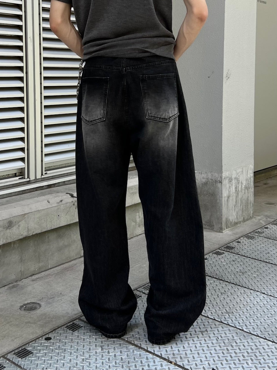 大阪店WEB限定受注制【Chikashitsu +】vintage wash semi wide denim pants 4 / 【チカシツプラス】ヴィンテージウォッシュセミワイドデニムパンツ