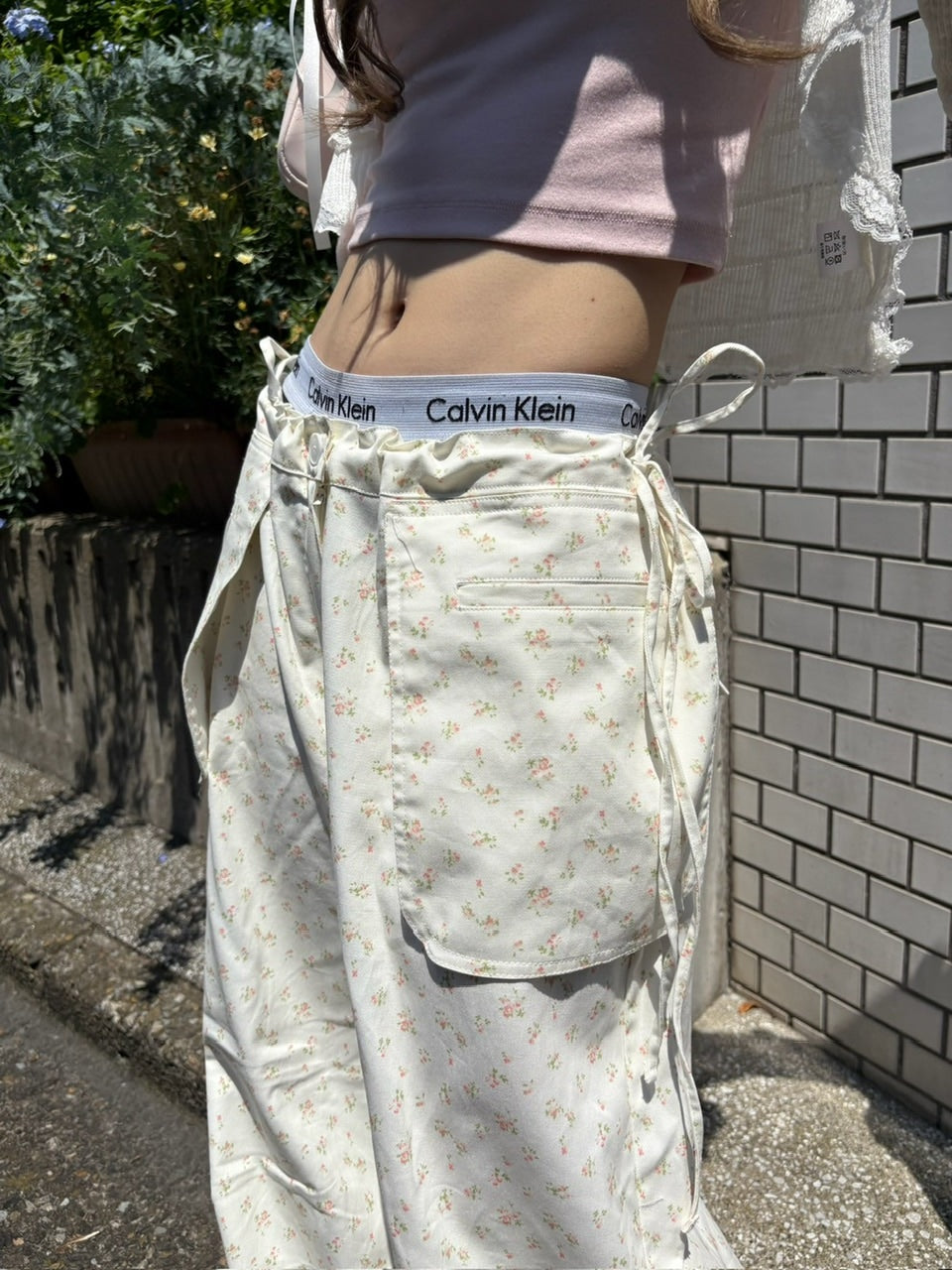 受注制【nmtc +】flower wide layered pants (3color)