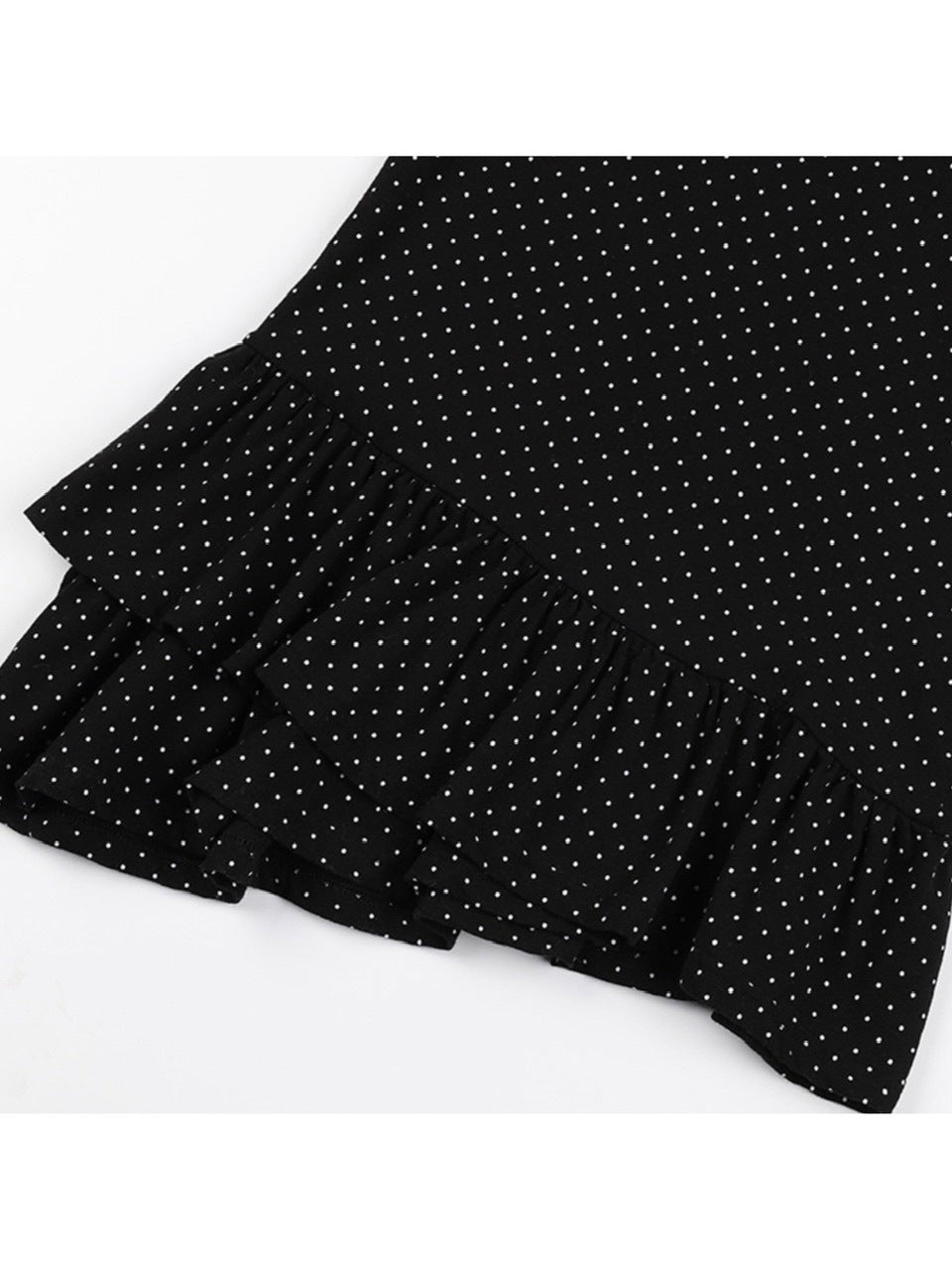 【FANCY CLUB】Frill Layered Dot Tee / フリルレイヤードドット半袖Tシャツ