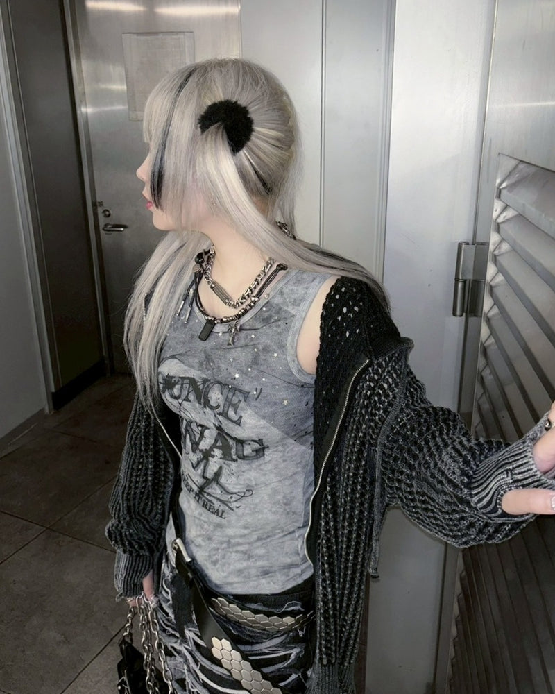 受注制【Never mind the XU】tie-dye paint studs sleeveless (2color) / 【ネバーマインドザエックスユー】タイダイペイントスタッズタンクトップ
