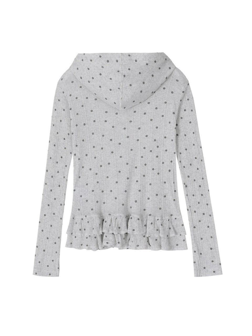 【CRANK】DOT FRILL SHEER HOOD CARDIGAN