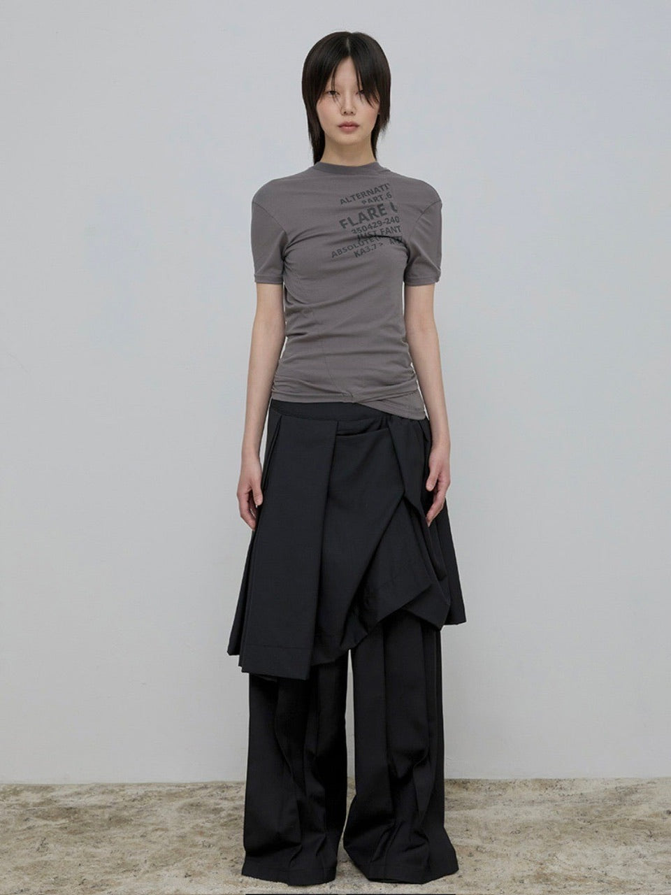 【FLAREUP】Asymmetrical Layered T-Shirt