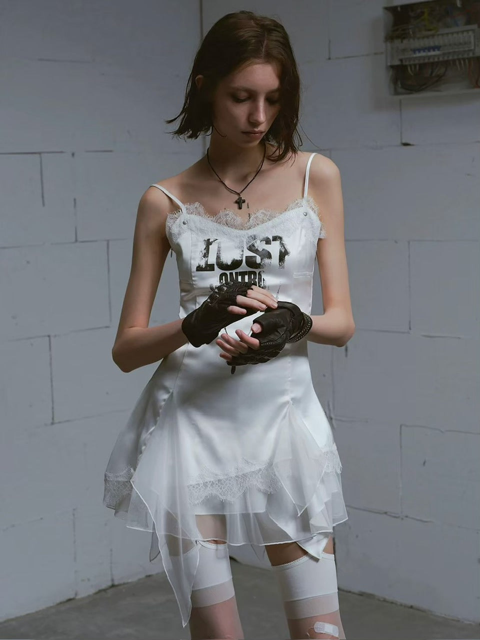 【Cest Nous】Satin Lace Camisole Dress / 【セヌー】サテンレースキャミワンピース