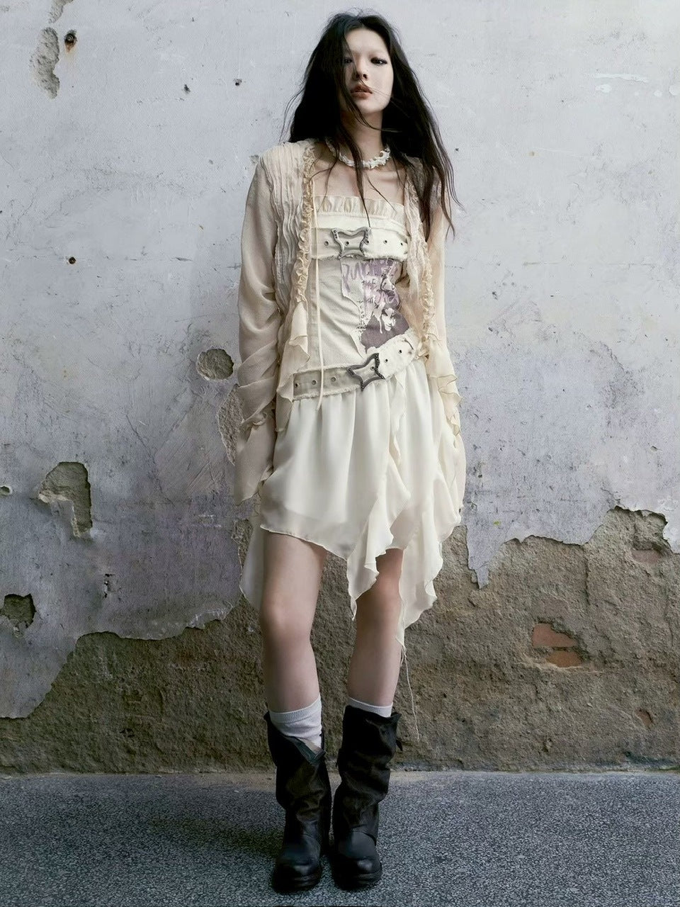 【Cest Nous】Butterfly Strapless Dress / 【セヌー】バタフライチューブトップワンピース