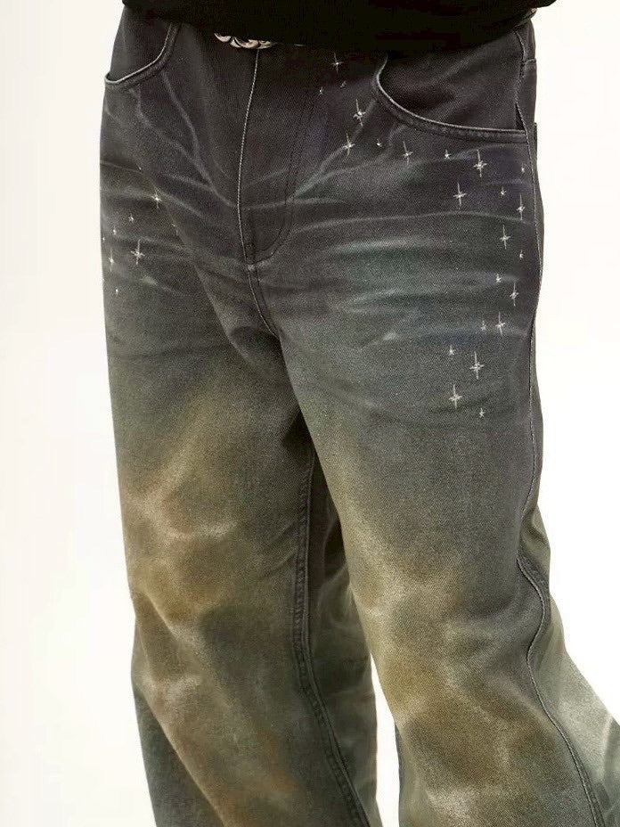 【DND4DES】OCEAN PSYCHEDELIC RHINESTONE JEANS