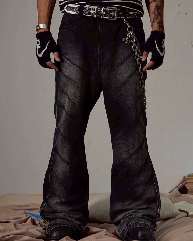 【DND4DES】SCRATCH MARKS DISTRESSED FLARED JEANS