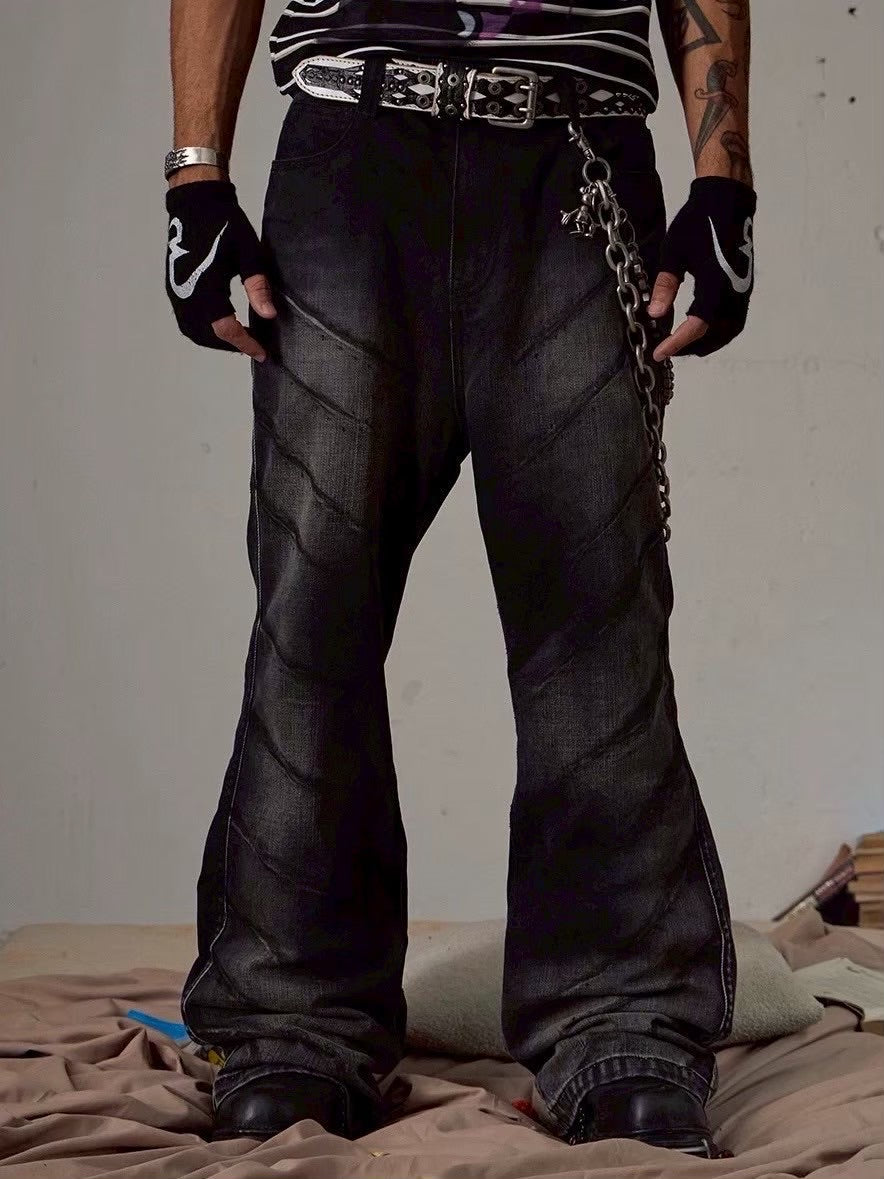 【DND4DES】SCRATCH MARKS DISTRESSED FLARED JEANS