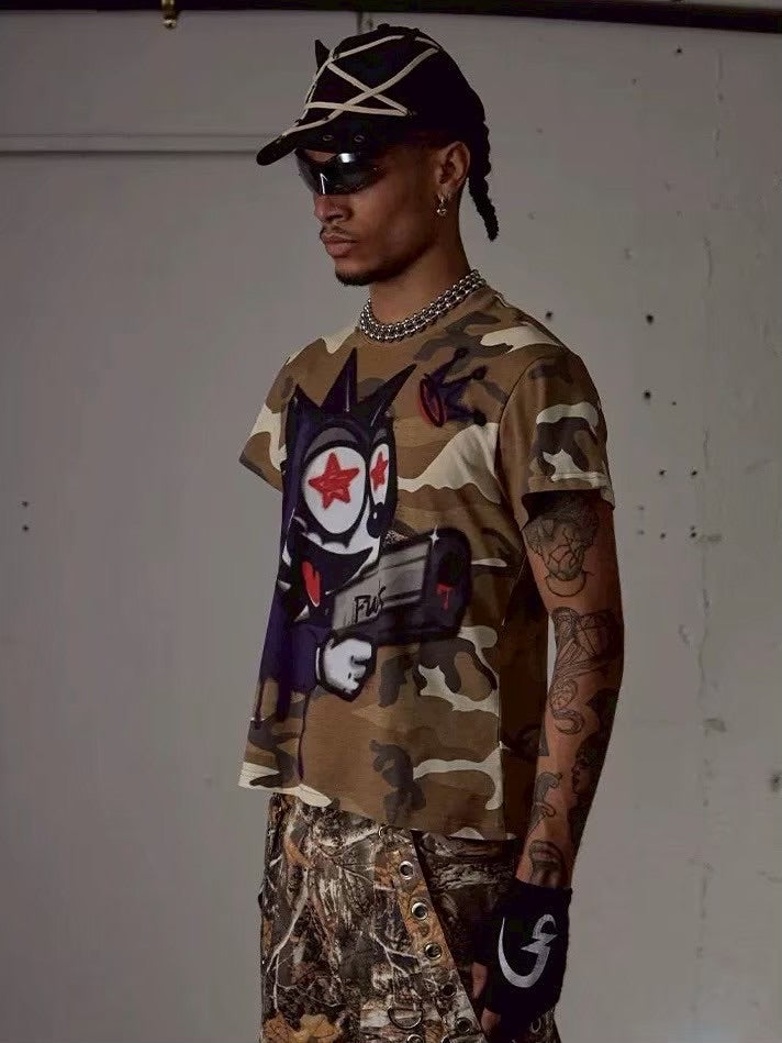 【DND4DES】BOOM! FELIX CAMO GRAFFITI TIGHT T-SHIRT