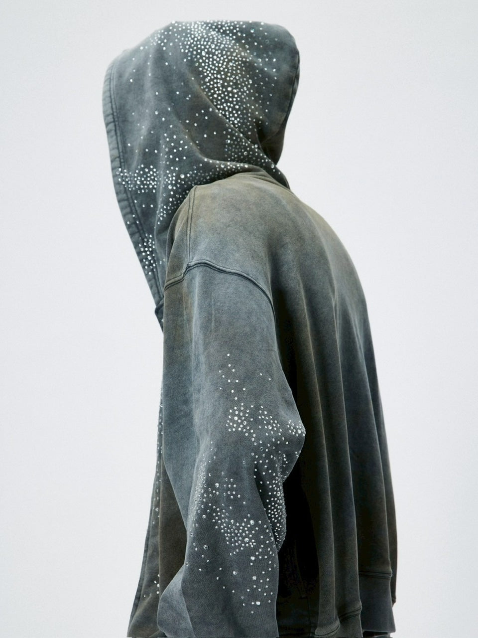 【DND4DES】DIAMOND DISTRESSED ZIP-UP HOODIE